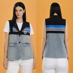 Стильный жилет с джинсовыми вставками