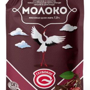Молоко частично обезжиренное сгущенное с сахаром, какао и ароматом черри-бренди &#34;Вишня в шоколаде&#34;