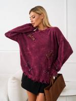 Свитер джемпер рваный с булавками 100% турецкий хлопок