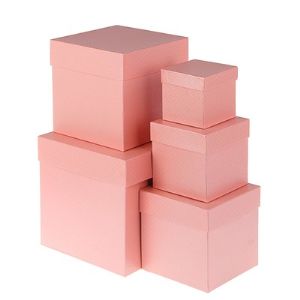 Набор квадратных коробок №2 5в1, 22,5*22,5*22,80-9,5*9,5*9,5