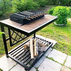 Мангал с дровницей