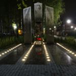 Светодиодная брусчатка (тротуарные светильники) нашего производства в парке Торбеево (респ.Мордовия)