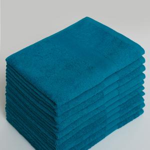 Полотенце махровое из 100% хлопка, 50*90 мм, 440 г/м2, темно-бирюзовый с бордюром