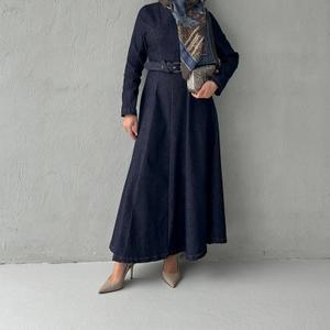 Джинсовое платье с ремнем под заказ 100 шт