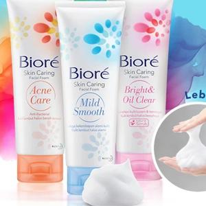 KAO Indonesia.  Пенки для умывания Биоре. Японское качество. Производство Индонезия. 　Три вида: против акне (для проблемной кожи), сияние кожи (для жирной кожи), гладкость и увлажнение (для нормальной и комбинированной кожи)