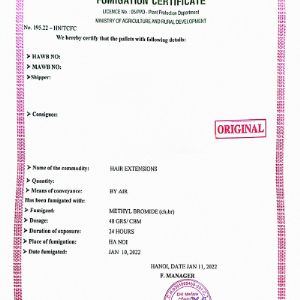 Fumigation Certificate
Санитарный Сертификат Контроля Качества