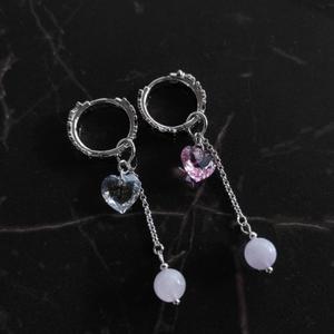 Серьги Лавандовый аметист и кристаллы сваровски