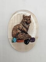 Магнит лиса из натуральных камней ma01