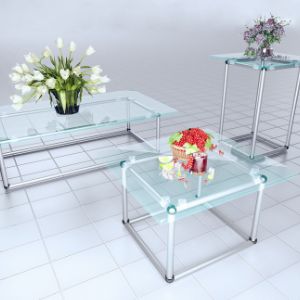 Изготовление стеклянных столов с помощью системы соединительных элементов для мебельной трубы 25 мм. СТ-Микрон.