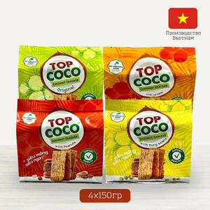 Хрустящие кокосовые крекеры "TOP COCO" 150 г