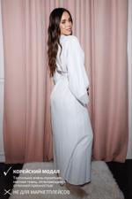 0460-NB БЕЛЫЙ ХАЛАТ С БЕЛЫМ КРУЖЕВОМ