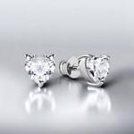 Серьги Сердце с горным хрусталем срг серд хру - 152