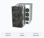 Bitmain Antminer S21 XP (270Th) is an ASIC miner designed for SHA-256 algorithm, specifically targeting BTC (Bitcoin) mining. It delivers a maximum hashrate of 270Th/s while consuming 3645W 34211