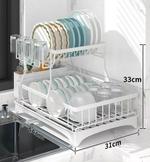 Сушилка для посуды 44 см х 31 см х 33 см. Белая