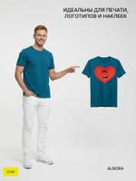 Футболка тёмно-синяя из плотного хлопка (170 г/м²) 96660