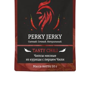 Чипсы мясные из курицы PERKY JERKY с перцем Чили(сухое мясо)