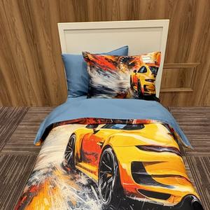 Детский комплект постельного белья из поплина с 3D-принтом.
Взрыв скорости, адреналина и ярких эмоций — реалистичный 3D-принт с мощным спортивным автомобилем создаёт эффект полного погружения в мир драйва. Насыщенные огненные оттенки и динамичная композиция делают комплект настоящим центром внимания в детской комнате. Мягкий и дышащий поплин обеспечивает комфортный сон, а прочная ткань отлично подходит для ежедневного использования.