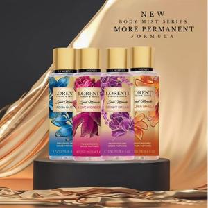 Спрей-мист для тела от профессионального бренда косметики LORENTI накрывает волной приятного освежающего аромата, смягчает, увлажняет и освежает кожу без ощущения липкости. Теплое благоухание ароматов раскрывает истинную женственность и создаёт композицию изыска. Увлажняющий спрей для тела женский имеет стойкий аромат и легкую консистенцию. Мист быстро впитывается и не оставляет липкой пленки на теле. Рекомендуется для ароматизации и увлажнения кожи тела и волос.
В наличии 4 аромата - BRIGHT DREAM, AQUA GLOW, GOLDEN VANILLA, LOVE WONDER.
