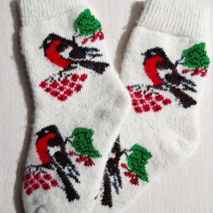 Женские шерстяные носки (снегирь)