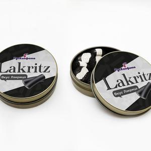 Леденцы в металлической баночке со вкусом лакрицы