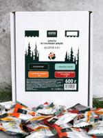 ЦУКАТЫ сосновые МИКС_КОНФЕТ (600гр):КЛАССИЧЕСКАЯ/ЖГУЧАЯ с сычуаньским перцем/ОСВЕЖАЮЩАЯ с лимоном и мятой/С ДЫМКОМ, с копченой паприкой (цв.ф/п, б/гофра) КА-00003754