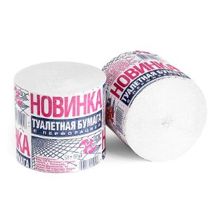 туалетная бумага Новинка, вторичное волокно, натуральный цвет