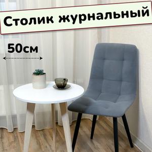 🔥 Столик журнальный круглый

✔️ Цвет - Белый Шагрень
✔️ Ножки - Обработанная фанера
✔️ Толщина Столешницы - 16мм
✔️ Диаметр - 50см
✔️ Высота - 58мм