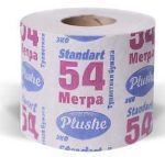 Туалетная Бумага Plushe 54метра, 1 слой, серая, втулка, 30 в упаковке 2073