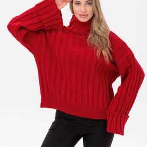 Комфортный и мягкий вязаный свитер женский, идеальный для повседневной носки и интернет-продаж.