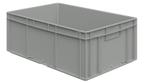 Евроконтейнер ЕС-6422.4 600х400х220 мм светло-серый с усиленным дном, закрытыми ручками 00000055818