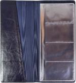 Визитница настольная на 96 визиток натуральная кожа Malaga синяя