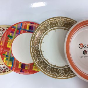 Бумажные тарелки с нанесением печати