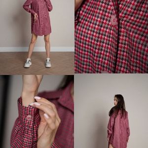 Платье-рубашка в клетку: 1200