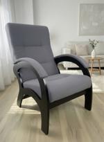 Кресло со спинкой мягкое на ножках черно-серое S30120001