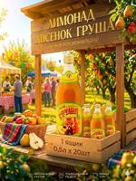 Лимонад Карачаевский (Лисенок) — вкус Груша 0,5л стекло (упаковка 0.5л х 20шт.) limonad_lisenok_gruscha_0.5_20_fbs