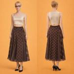 Nocturne Grid — Юбка A-силуэта с геометрическим узором