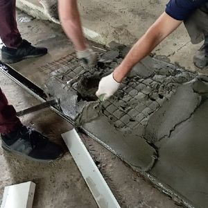 Ремонт въезда в цех тиксотропным ремонтым составом МОНОХИМ 2016