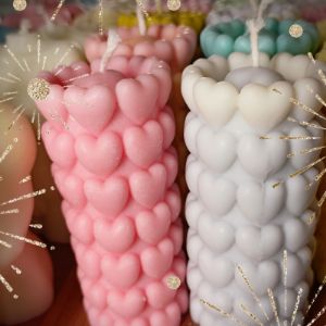 Свеча &#34;Сердечки&#34; 10 см