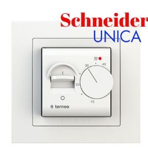 Терморегулятор terneo mex Schneider UNICA
Терморегулятор terneo mex предназначен для поддержания постоянной температуры в диапазоне от 10 до 40°С.