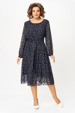 Платье женское SWALLOW 881 Темно-синий, принт "белые веточки" 25C0881