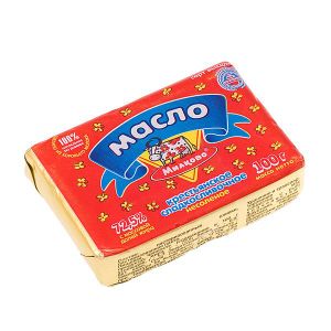 Масло слдкосливочное несоленое «Крестьянское». Масло слдкосливочное несоленое «Крестьянское» массовая доля жира 72,5% - 0,18 кг фольга