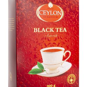 Чай черный байховый Цейлон CEYLON Крупнолистовой Отборный 200г к/к  1/30
