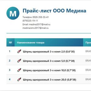 прайс на шприцы