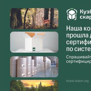 Экологическая ответственность подтверждена сертификацией цепочки поставок по вторичному сырью в национальной системе "Лесной эталон".