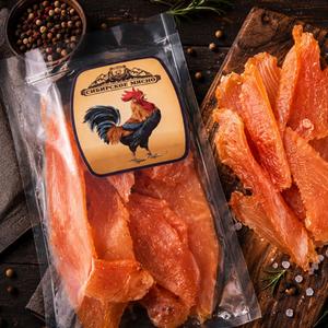 Сыровяленые слайсы  из курицы . вак упаковка. фасовка 100гр и 500гр .Срок годности 180 суток