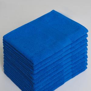 Полотенце махровое из 100% хлопка, 50*90 мм, 440 г/м2, саксонский голубой с бордюром