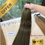 Bulk Hair Extension Straight Nasa Hair Dark Moss Green Color 0081