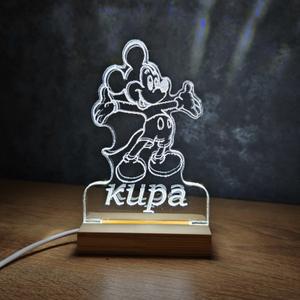 Светильник именной из дерева и акрила