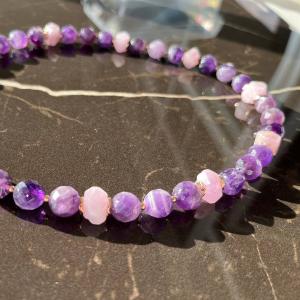 Бусы аметист и куницит