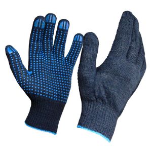 Рабочие перчатки вязанные 5 нитей с ПВХ напылением &#34; ВОЛНА &#34;, &#34; ТОЧКА &#34;, белые, черные, желтые, зеленые, красные, синие, фиолетовые х/б 10 класс.
